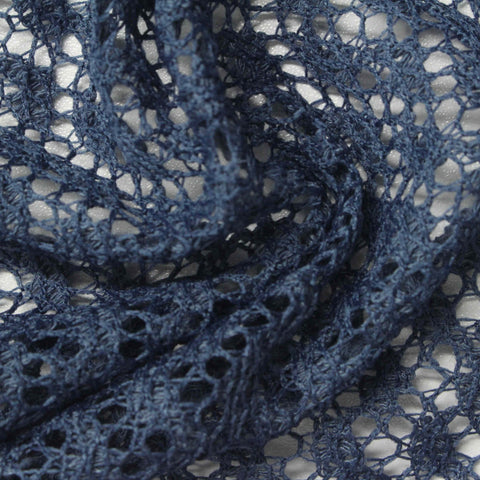 Blue-Grey Openwork Lace, Polyester