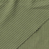 Polyester Viscose Stretch Rib Knit Fabric, 235 gsm, 155 cm — Green — photo 1