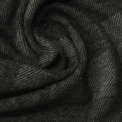 Dark Grey Herringbone Jacquard, Poly-Viscose