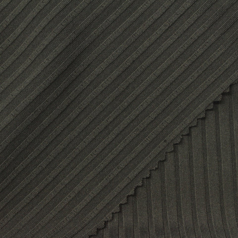 Polyester Stretch Rib Knit Fabric, 208 gsm, 164 cm — Green