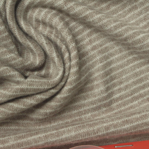 Light Brown Marl Chunky Knit, Poly-Viscose, 200 gsm