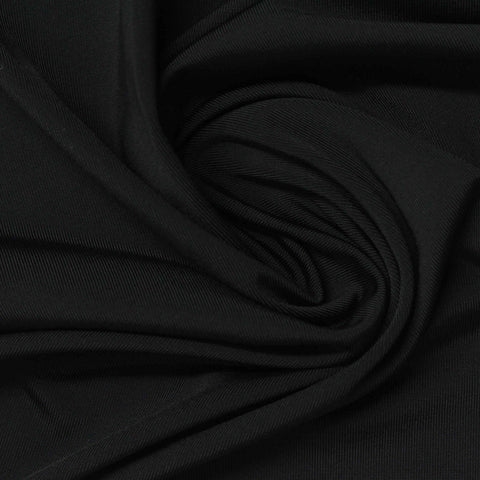 Nylon Stretch Jersey Knit Fabric, 190 gsm, 160 cm — Black