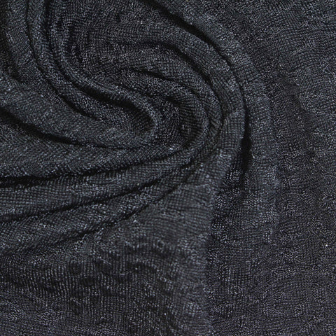 Dark Grey Abstract Rib Knit, Polyester