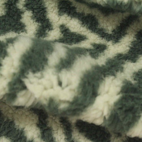 Dark Green Wavy-Animal Print Minky, Polyester