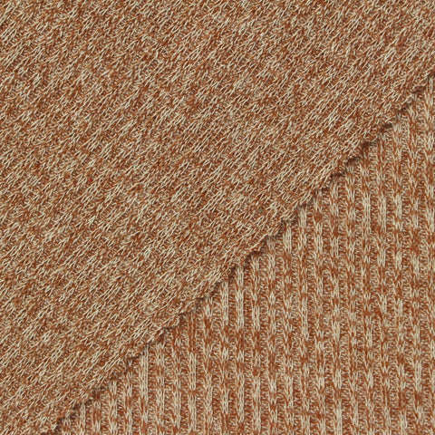 Cream Marl Rib Knit, Viscose-Poly, 170 gsm