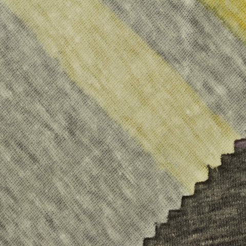 Yellow Horizontal-Stripe Knit, Poly-Cotton, 160 gsm
