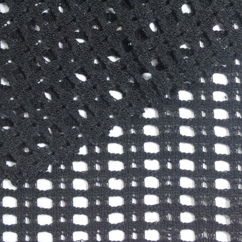 Plaid Polyester Stretch Knit Fabric, 240 gsm, 170 cm — Black