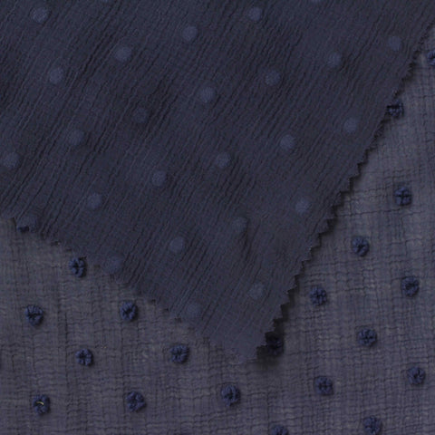 Navy Tone-on-Tone Dot Woven, Polyester