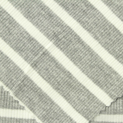 Grey Marl Rib Knit, Viscose, 235 gsm