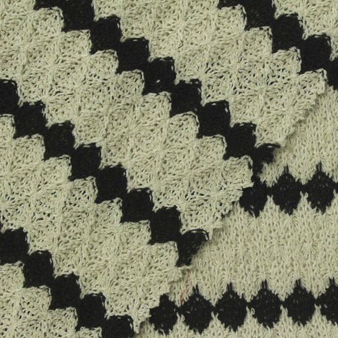 Black Diamond Rib Knit, Poly-Cotton