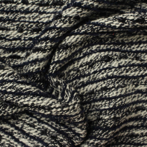 Navy Marl Chunky Knit, Poly-Cotton, 330 gsm