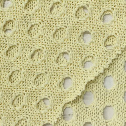 Light Yellow Openwork Pointelle Knit, Poly-Cotton, 300 gsm
