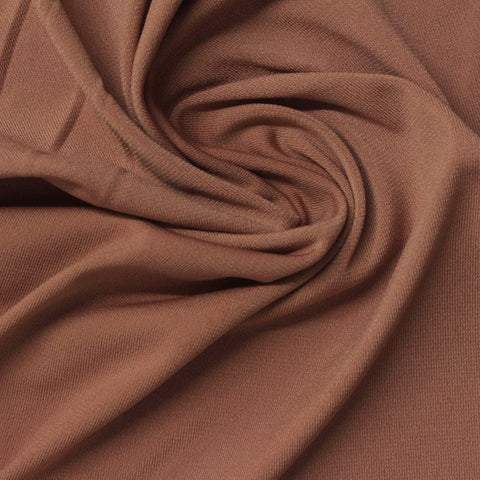 Polyester Stretch ITY Knit Fabric, 200 gsm, 155 cm — Brown