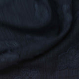 Dark Blue Tone-on-Tone Floral Jacquard, Polyester — photo 1