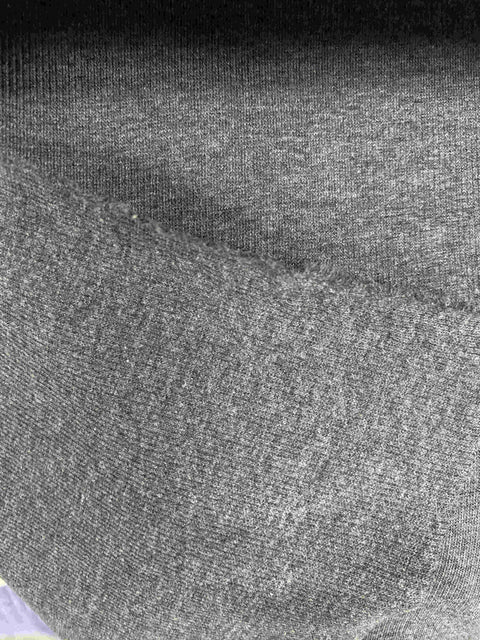 Heathered Grey Marl Rib Knit, Poly-Cotton, 258 gsm
