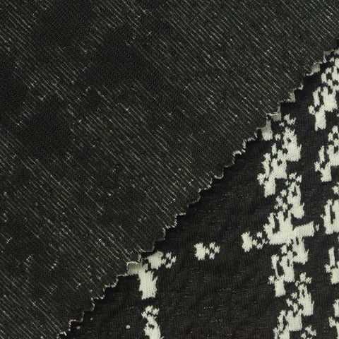 Black Houndstooth Jacquard, Polyester, 264 gsm