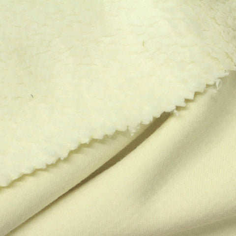100% Polyester Sherpa Fleece Fabric, 350 gsm, 170 cm — Khaki