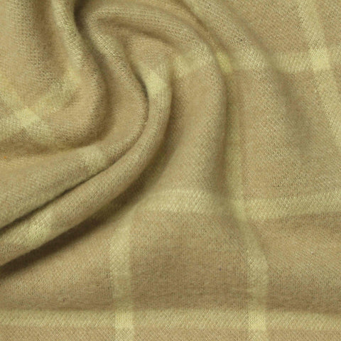 Tan Check Interlock Knit, Poly-Viscose
