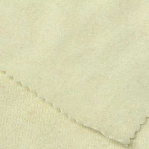 Light Yellow Marl Rib Knit, Poly-Cotton, 290 gsm