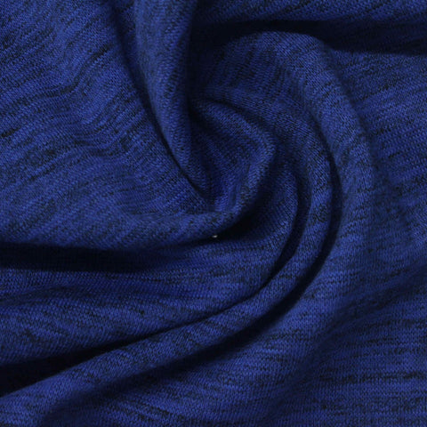 Blue Marl Rib Knit, Cotton-Poly, 239 gsm