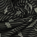 Jacquard Polyester Stretch Crepe Fabric, 184 gsm, 158 cm — Black — photo 1