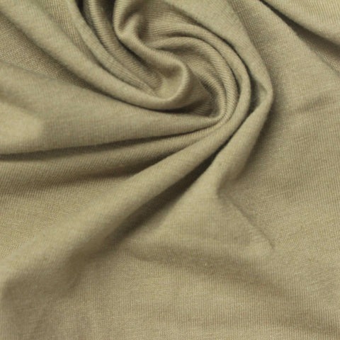 Cotton Polyester Jersey Knit Fabric, 173 gsm, 175 cm — Khaki