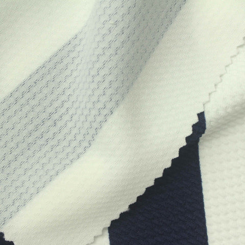 Navy Vertical-Stripe Knit, Polyester