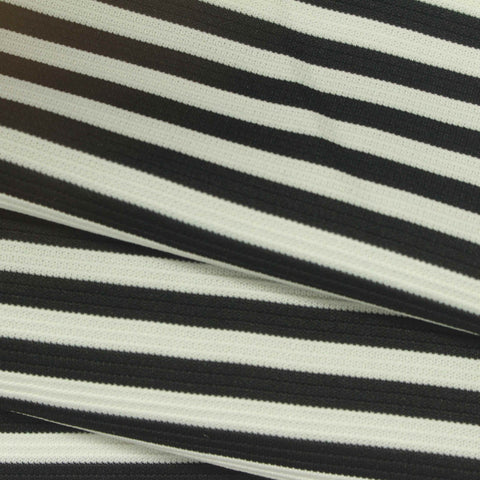 Black Stripes Knit, Polyester, 245 gsm