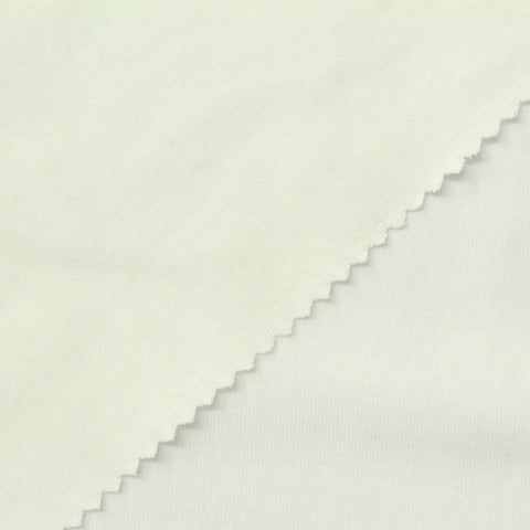 Cotton Stretch Rib Knit Fabric, 215 gsm, 165 cm — White