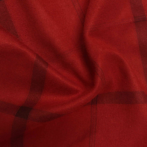 Red Plaid Faux Suede, Polyester