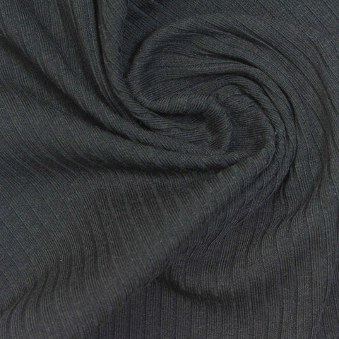 Polyester Cotton Rib Knit Fabric, 200 gsm, 145 cm — Grey