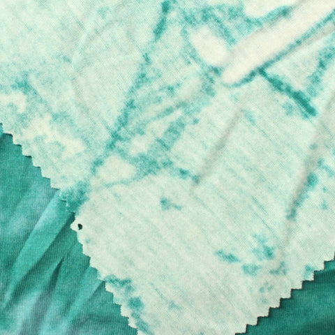 Light Blue Abstract Jersey Knit, Viscose, 175 gsm
