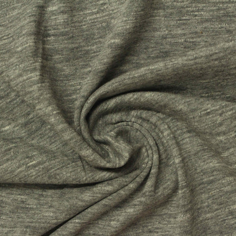 Heathered Grey Marl Jersey Knit, Cotton-Poly, 160 gsm