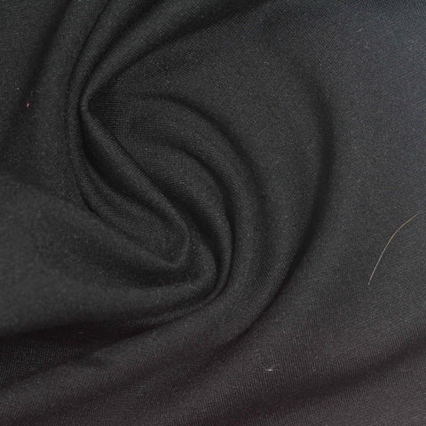 Viscose Nylon Stretch Ponte Knit Fabric, 290 gsm, 160 cm — Black, ref EF-265581