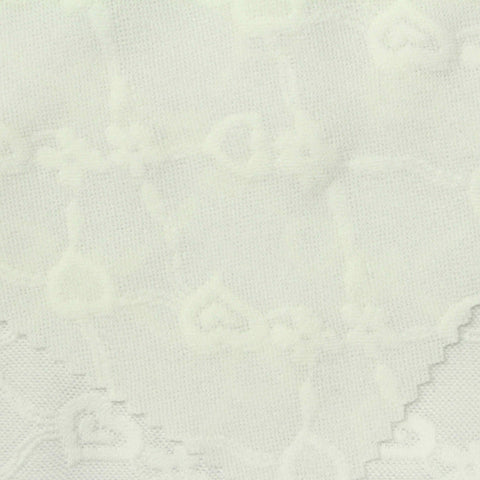 White Tone-on-Tone Heart Jacquard, Polyester