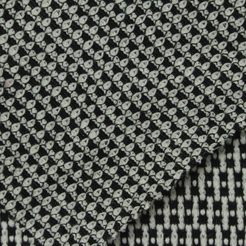 Black Geometric-Dash Chunky Knit, Poly-Spandex