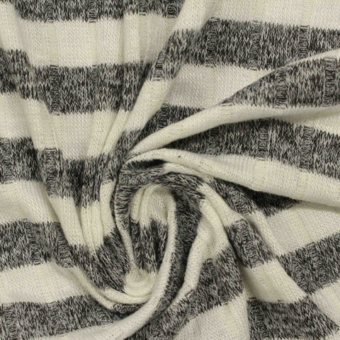 Off-White Stripes Rib Knit, Poly-Viscose