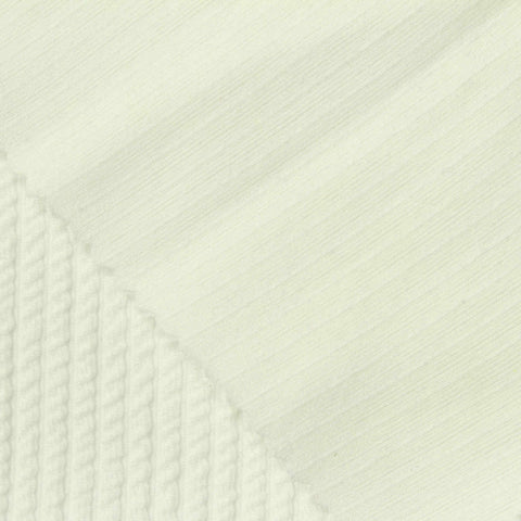 Jacquard Polyester Stretch Interlock Knit Fabric, 370 gsm, 145 cm — Beige