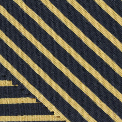 Navy Horizontal-Stripe Rib Knit, Viscose-Cotton