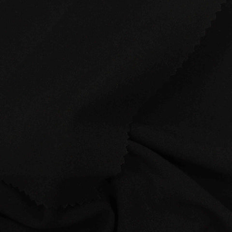 Polyester Viscose Stretch Woven Fabric, 293 gsm — Black