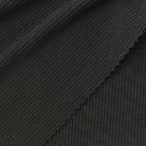 Black Ribbed Rib Knit, Polyester
