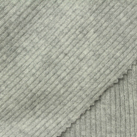 Heather Grey Marl Rib Knit, 250 gsm
