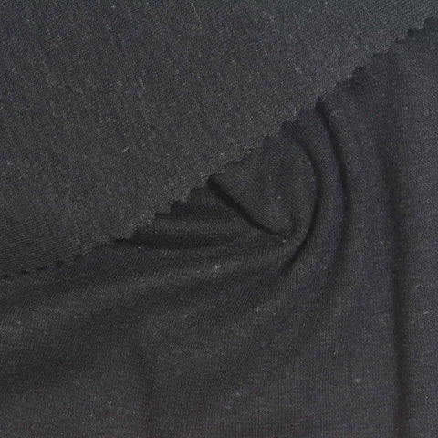 Rib Knit Fabric, 240 gsm, 150 cm — Black