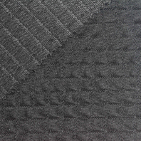 Dark Grey Square Jacquard, Polyester, 320 gsm