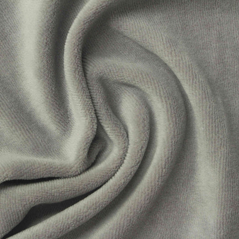 Cotton Polyester Velvet Fabric, 240 gsm, 168 cm — Grey