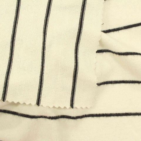 Black Horizontal-Stripe Chunky Knit, Poly-Viscose, 221 gsm
