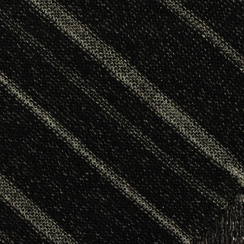 Charcoal Horizontal-Stripe Chunky Knit, Polyester, 178 gsm
