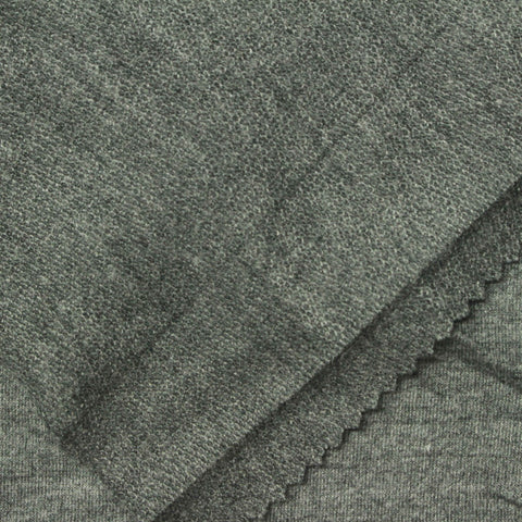 Heathered Grey Marl French Terry, Poly-Viscose, 270 gsm