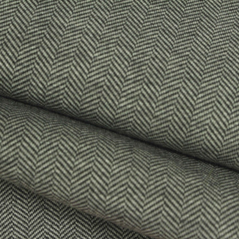 Grey Herringbone Interlock Knit, Poly-Viscose