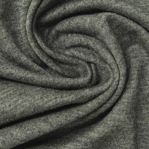Heathered Grey Marl French Terry, Poly-Viscose, 215 gsm